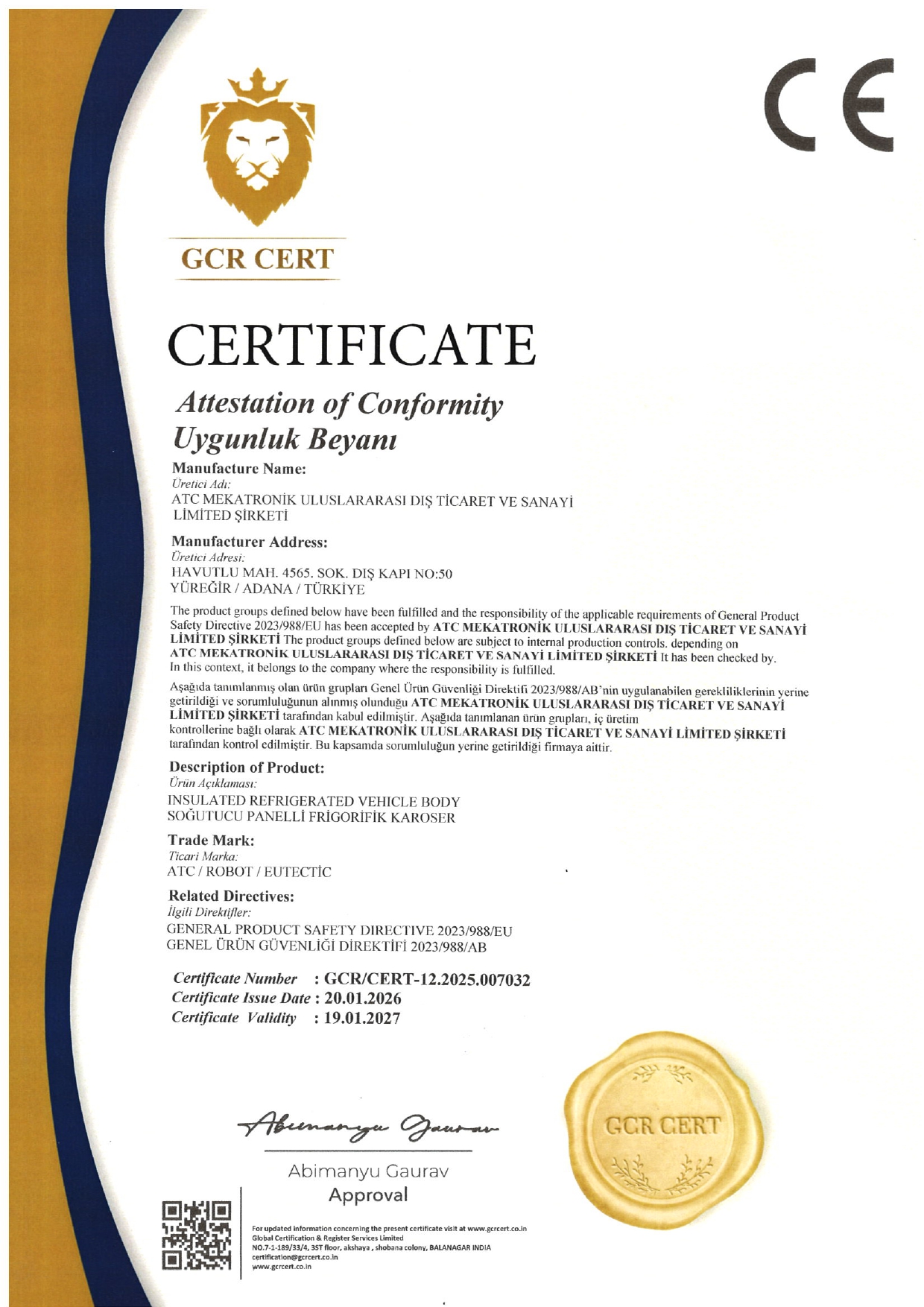 ATC Eutecticcar - Ötektik Endüstriyel Çözümler - Soğuk Zincir Çözümleri